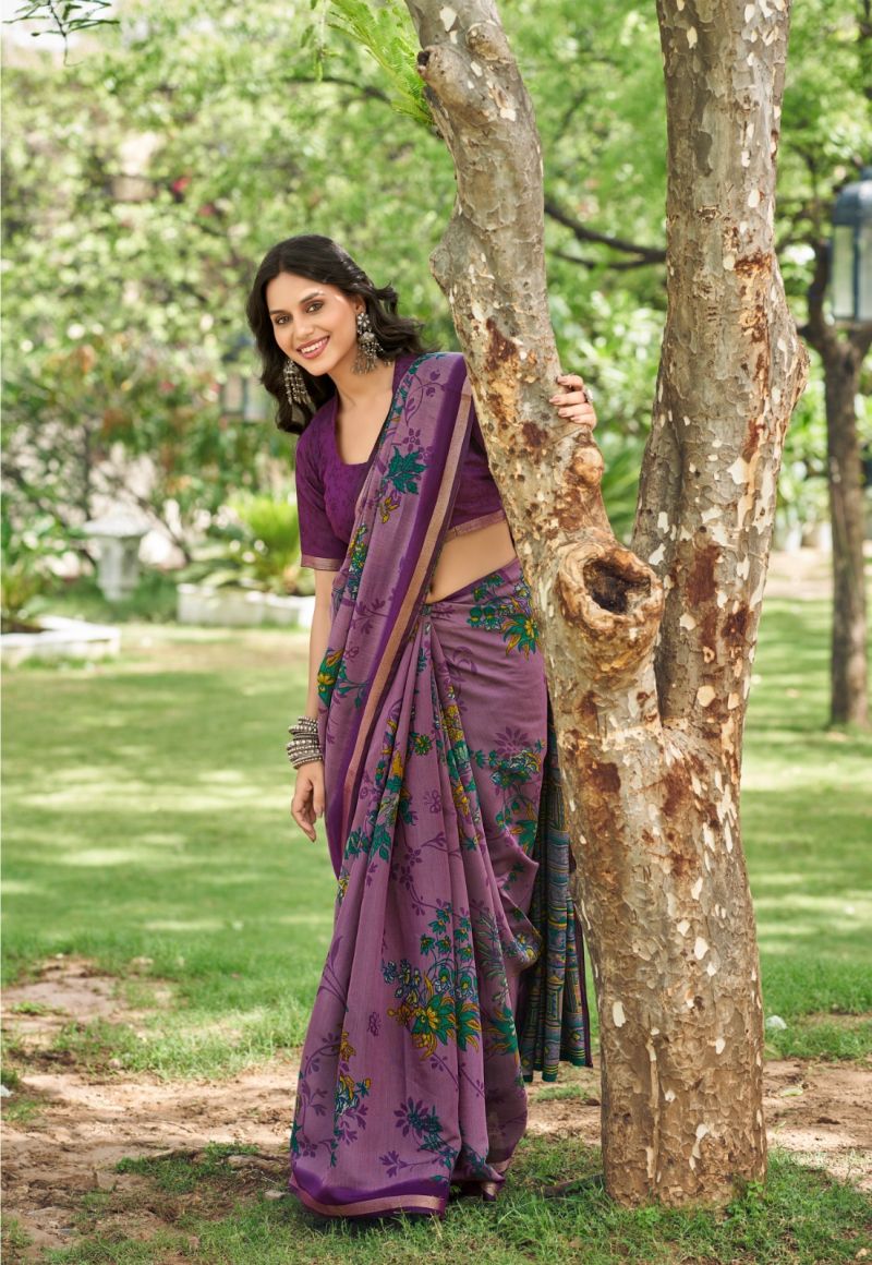 Chambray Silk Mul Cotton Printed Saree Catalog — Organza Saree, Vardan Ethnic wholesale from Surat — Photo 5