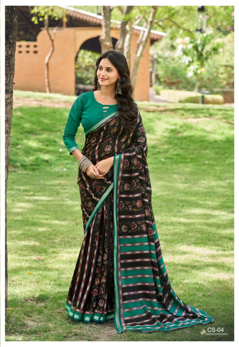 Chambray Silk Mul Cotton Printed Saree Catalog — Organza Saree, Vardan Ethnic wholesale from Surat — Photo 8