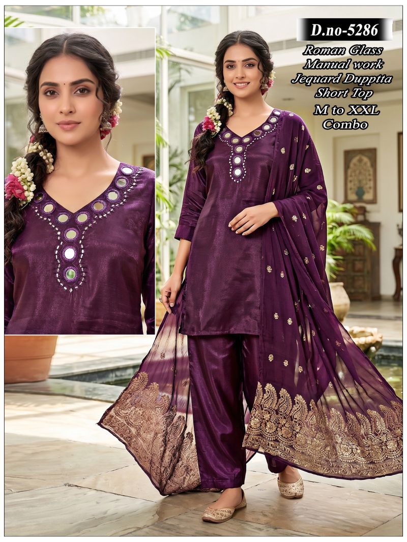 Himanchi Combo Roman Glass Mirror Worked Kurti Set Catalog — Wholesale Dress Material, Vardan Ethnic wholesale from Surat — view 6