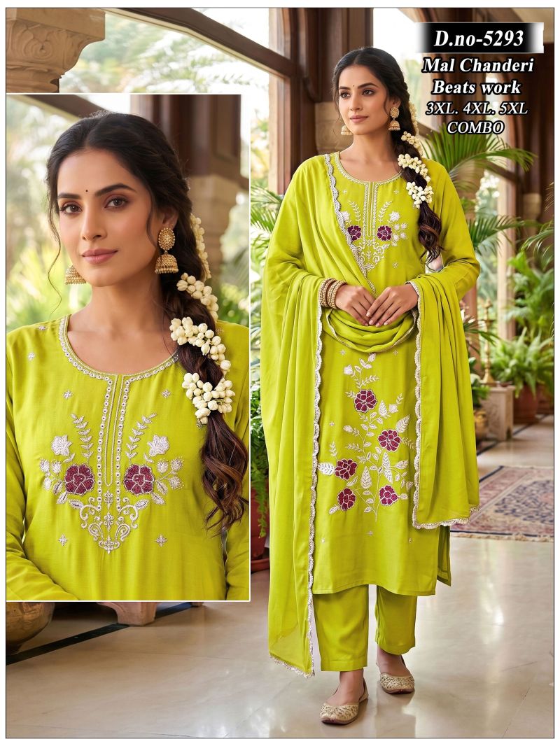 Nipa Combo Mul Chanderi Bead Worked Kurti Pant With Dupatta Set — Wholesale Kurtis, Vardan Ethnic wholesale from Surat — Photo 6