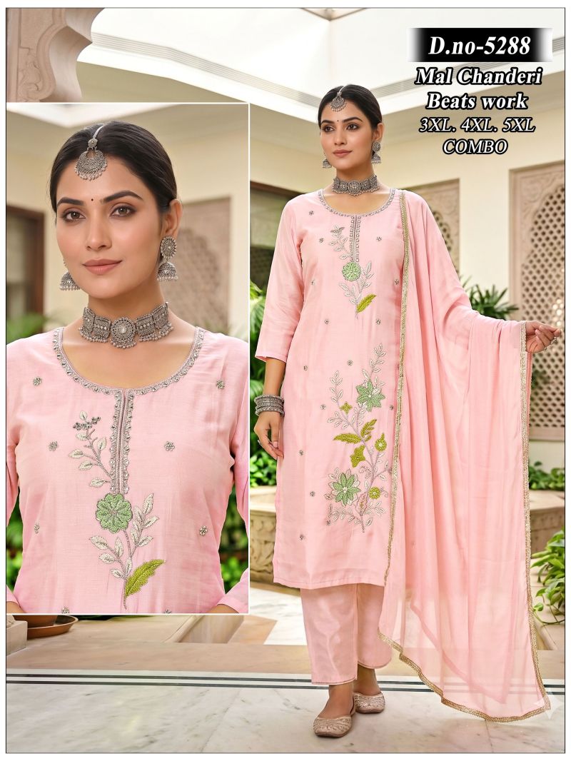 Nipa Combo Mul Chanderi Bead Worked Kurti Pant With Dupatta Set — Wholesale Kurtis, Vardan Ethnic wholesale from Surat — Photo 10