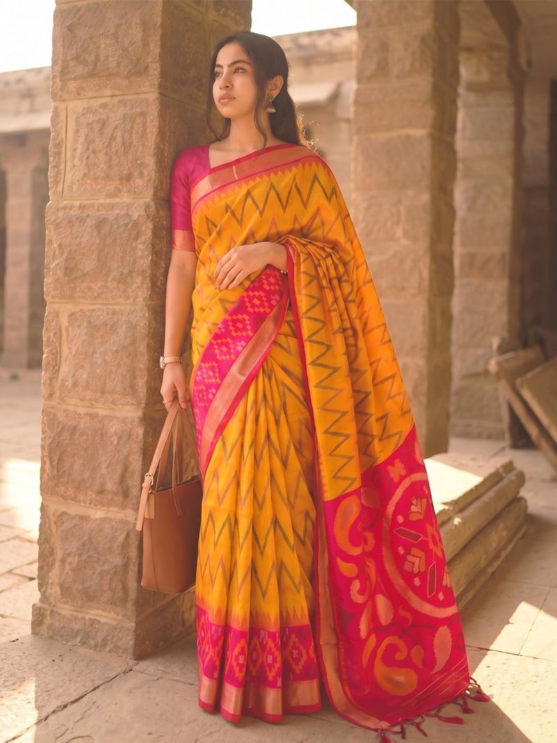 Ast Indrani Silk Soft Silk Festival Wear Saree Catalog — Organza Saree, Vardan Ethnic wholesale from Surat — Photo 2