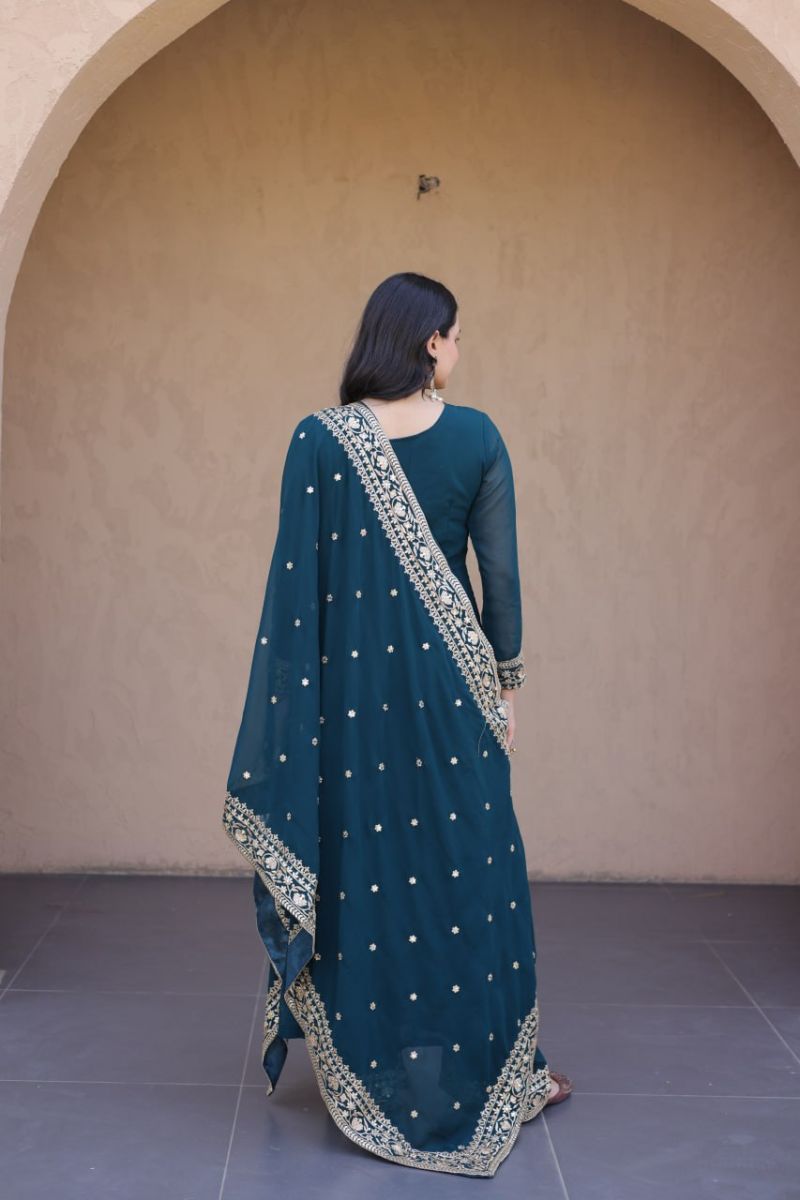 Ka 1254 Faux Blooming E mbroidered Kurti With Bottom Dupatt Set — Wholesale Readymade Suit, Vardan Ethnic wholesale from Surat — Photo 5