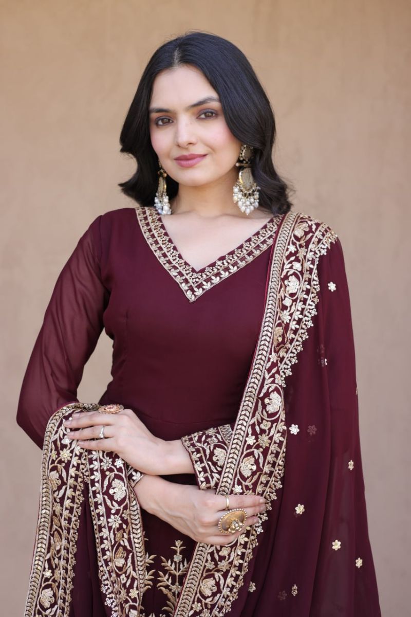 Ka 1254 Faux Blooming E mbroidered Kurti With Bottom Dupatt Set — Wholesale Readymade Suit, Vardan Ethnic wholesale from Surat — Photo 6