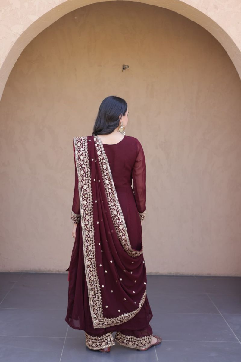 Ka 1254 Faux Blooming E mbroidered Kurti With Bottom Dupatt Set — Wholesale Readymade Suit, Vardan Ethnic wholesale from Surat — Photo 2