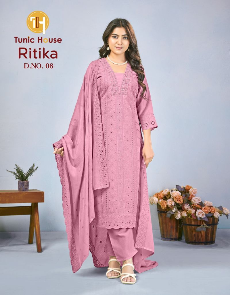 Tunic House Ritika Plus Size Cotton Shiffly Handworked Kuti Set — Wholesale Readymade Suit, Tunic House wholesale from Surat — Photo 3