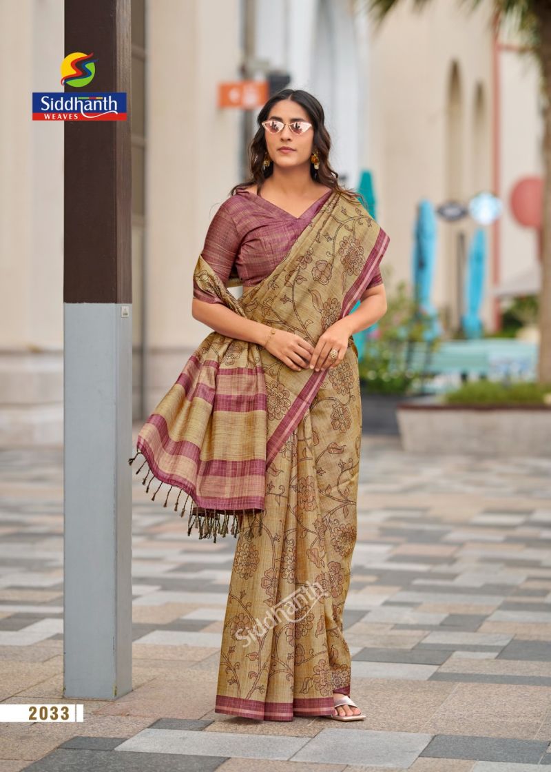 Siddhanth Bodhi Silk Soft Tussar Silk Printed Saree Catalog — Wholesale Sarees, Vardan Ethnic wholesale from Surat — Photo 3