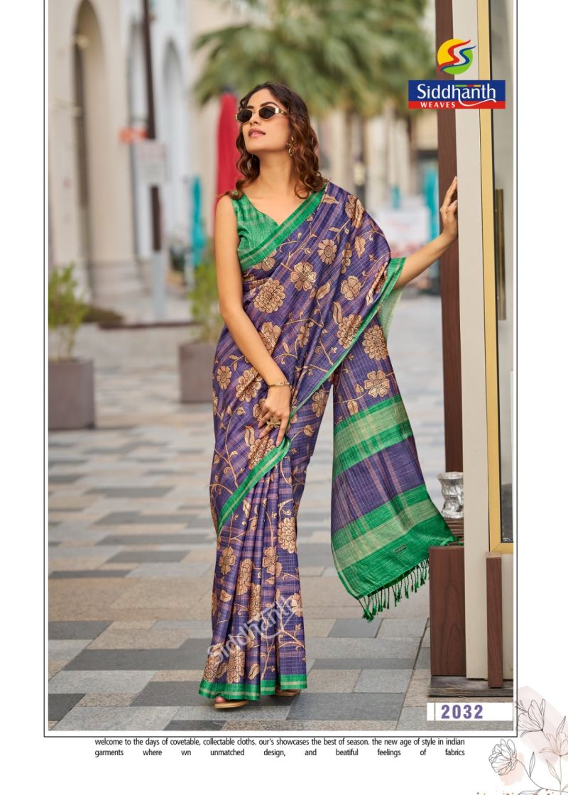 Siddhanth Bodhi Silk Soft Tussar Silk Printed Saree Catalog — Wholesale Sarees, Vardan Ethnic wholesale from Surat — Photo 5