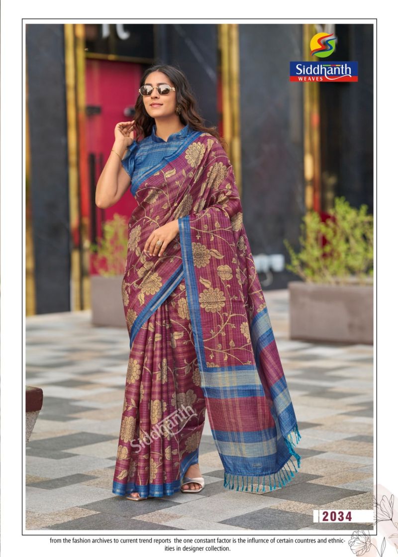 Siddhanth Bodhi Silk Soft Tussar Silk Printed Saree Catalog — Wholesale Sarees, Vardan Ethnic wholesale from Surat — Photo 6
