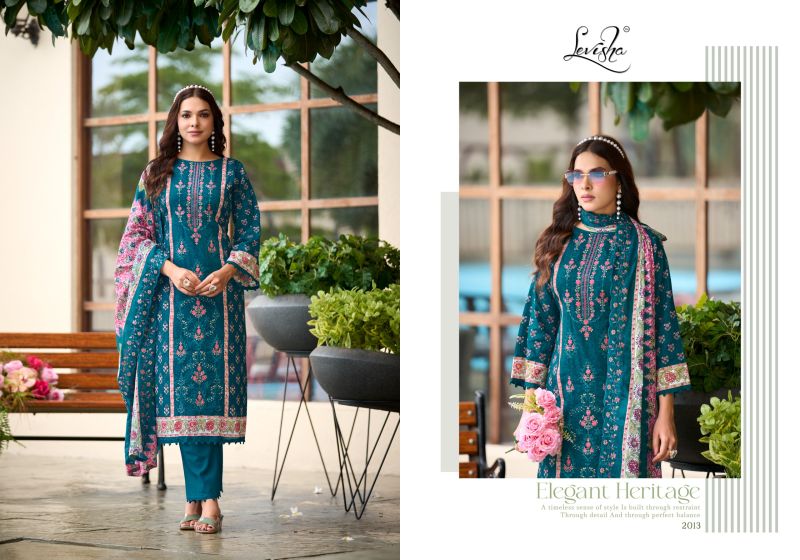 Levisha Madhubala Vol 20 Cambric Lawn Cotton Embroidered Dress Material — Wholesale Designer Salwar Suits, Vardan Ethnic wholesale from Surat — view 3