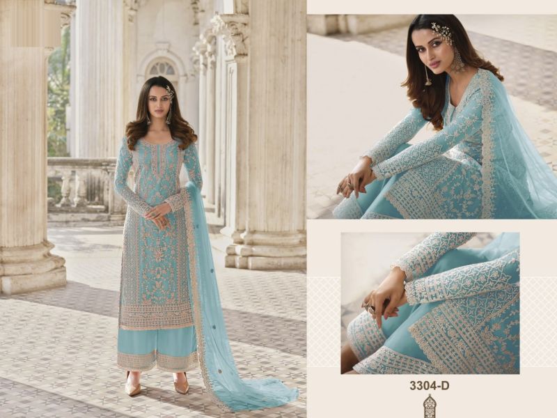 3304 Master Colors Butterfly Net Embroidered Salwar Kameez Catalog — Wholesale Dress Material wholesale from Surat — Photo 3