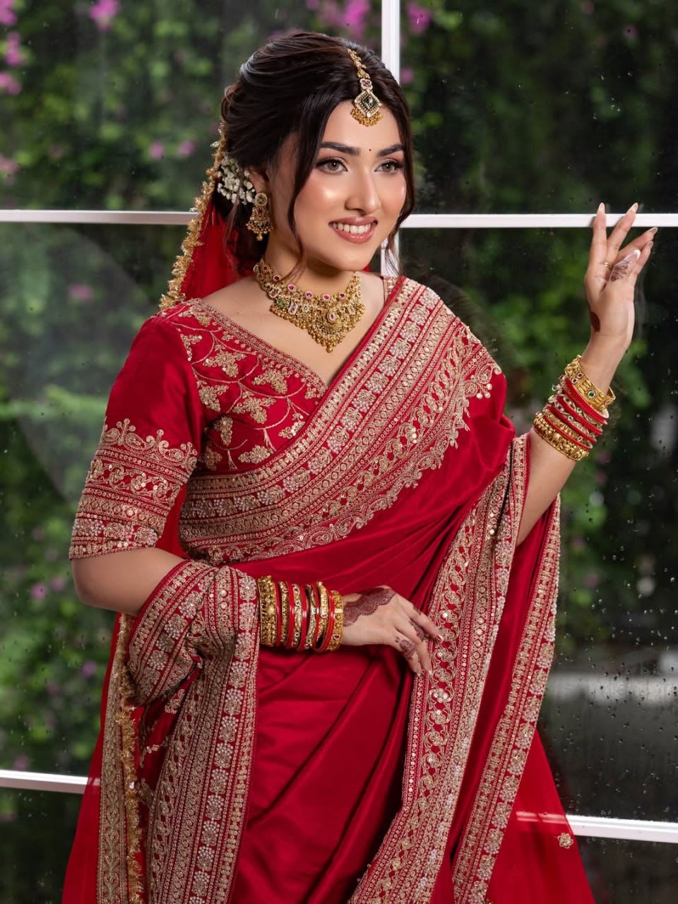 KD 636 Designer Japan Satin Saree with Embroidered Dupatta Collection — Wholesale Sarees, Vardan Ethnic wholesale from Surat — view 4