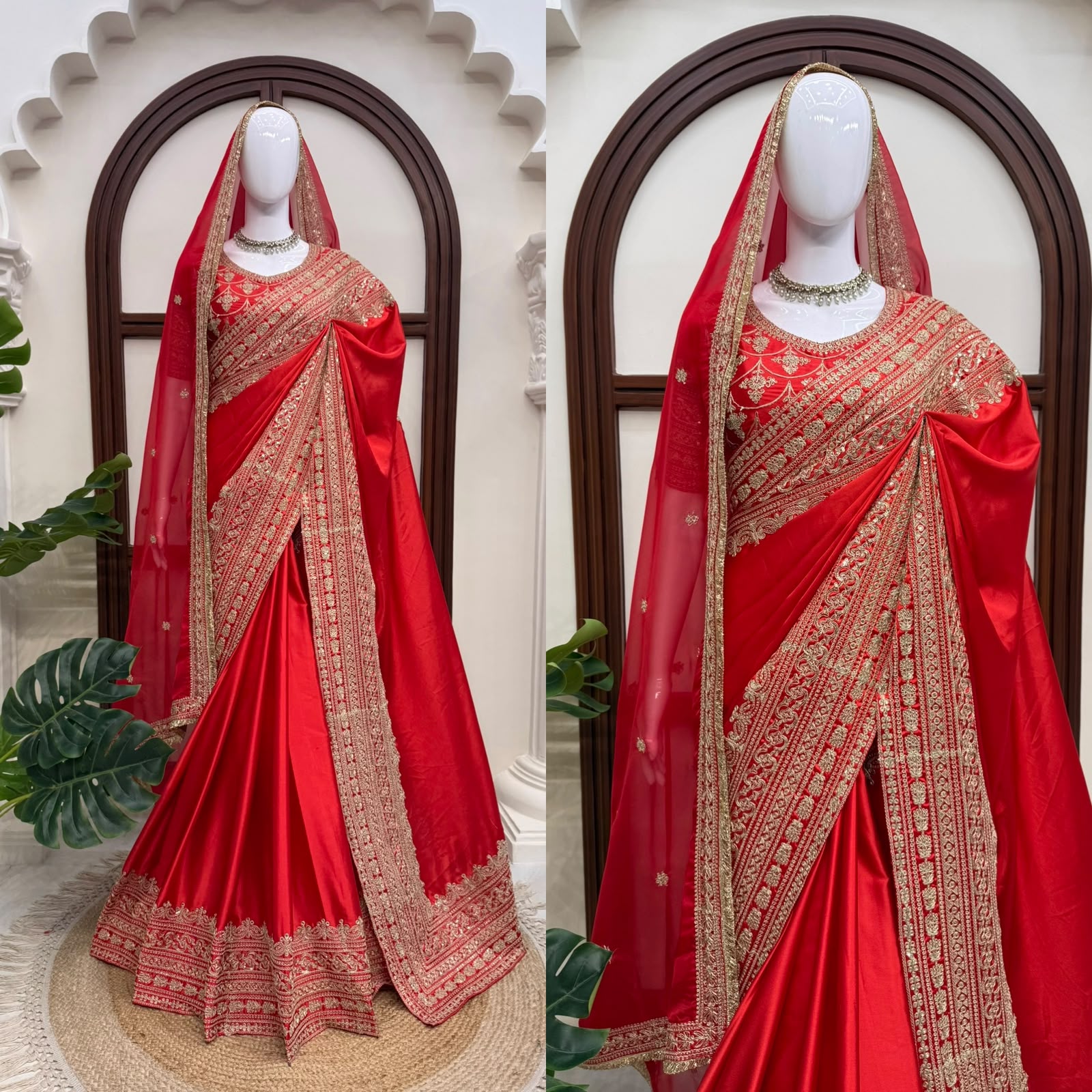 KD 636 Designer Japan Satin Saree with Embroidered Dupatta Collection — Wholesale Sarees, Vardan Ethnic wholesale from Surat — view 2