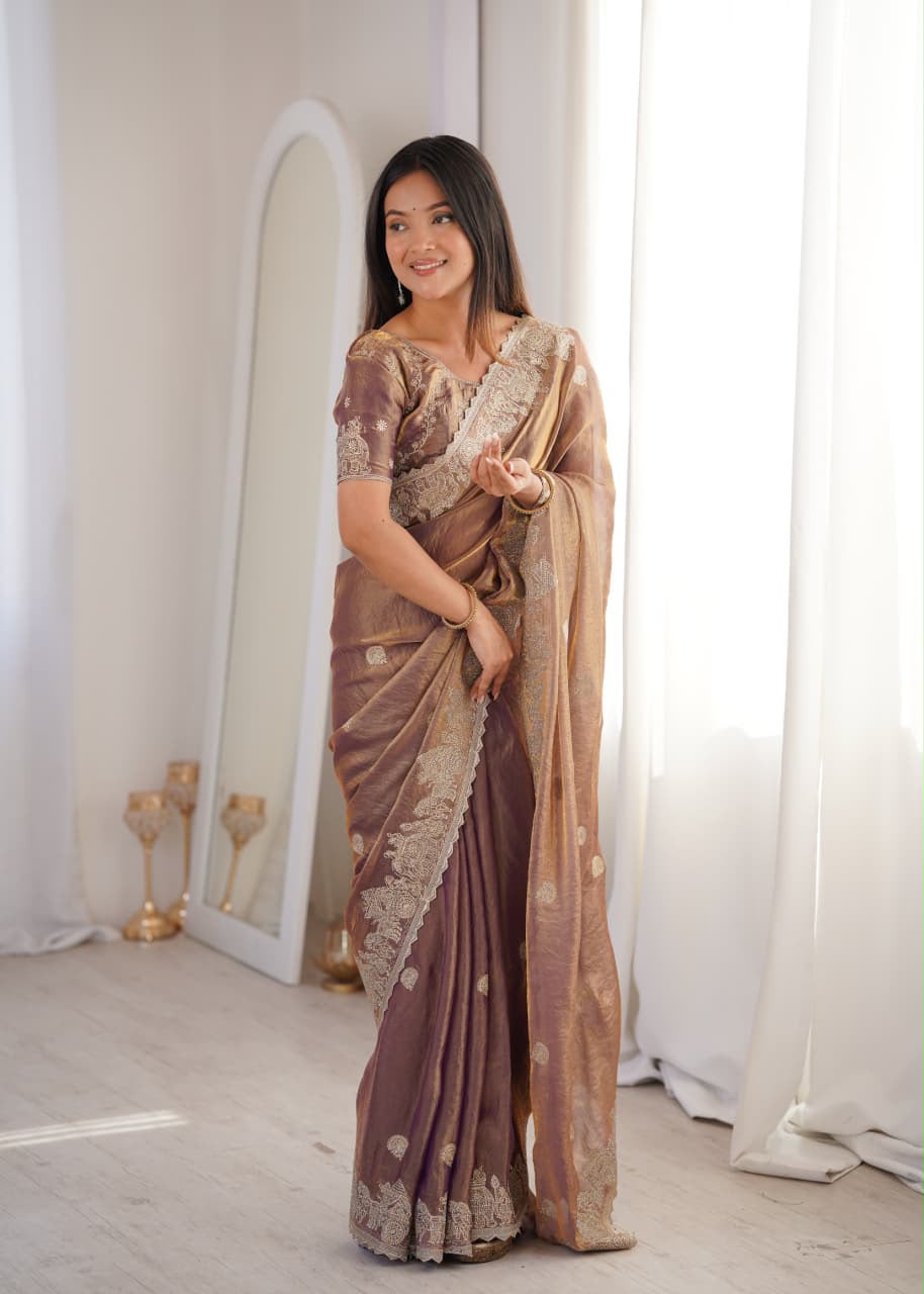 LW-8002 Fendy Crush Zari Embroidered Designer Saree Collection — Wholesale Sarees, Vardan Ethnic wholesale from Surat — view 2