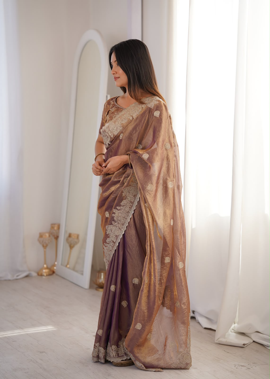LW-8002 Fendy Crush Zari Embroidered Designer Saree Collection — Wholesale Sarees, Vardan Ethnic wholesale from Surat — view 12