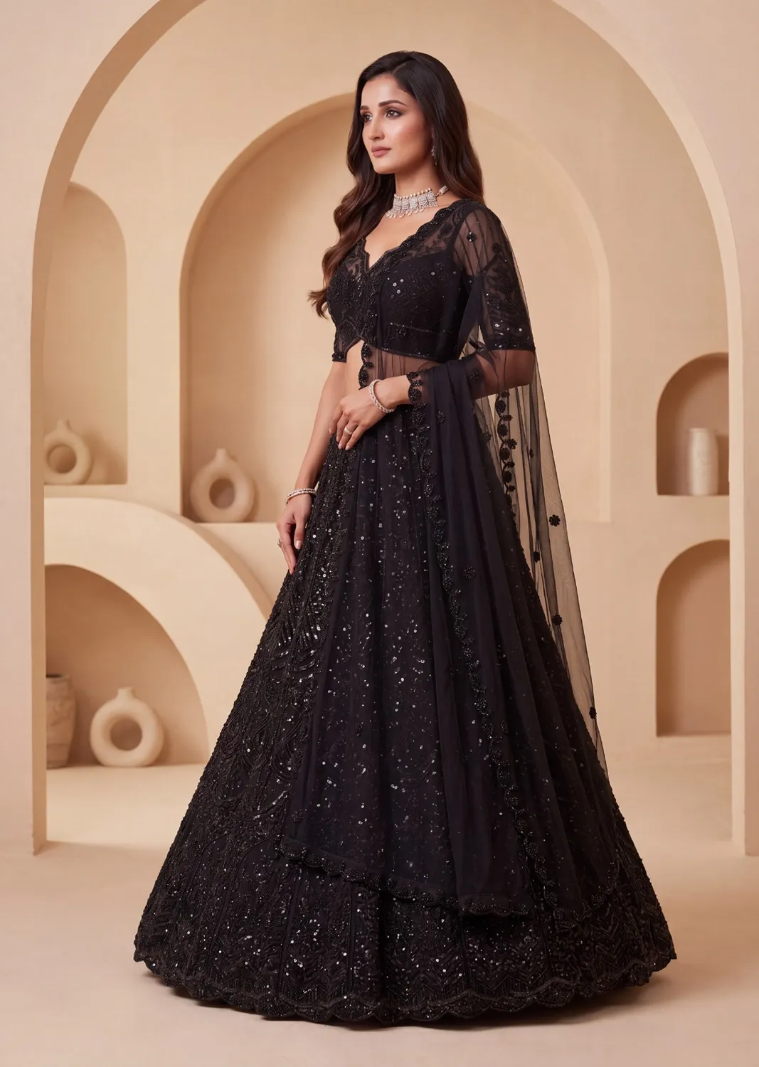 Anjani Art VIDA 3049 Designer Motif Handwork Zari Embroidered Lehenga Choli — Wholesale Lehenga, Anjani Art wholesale from Surat — Photo 3