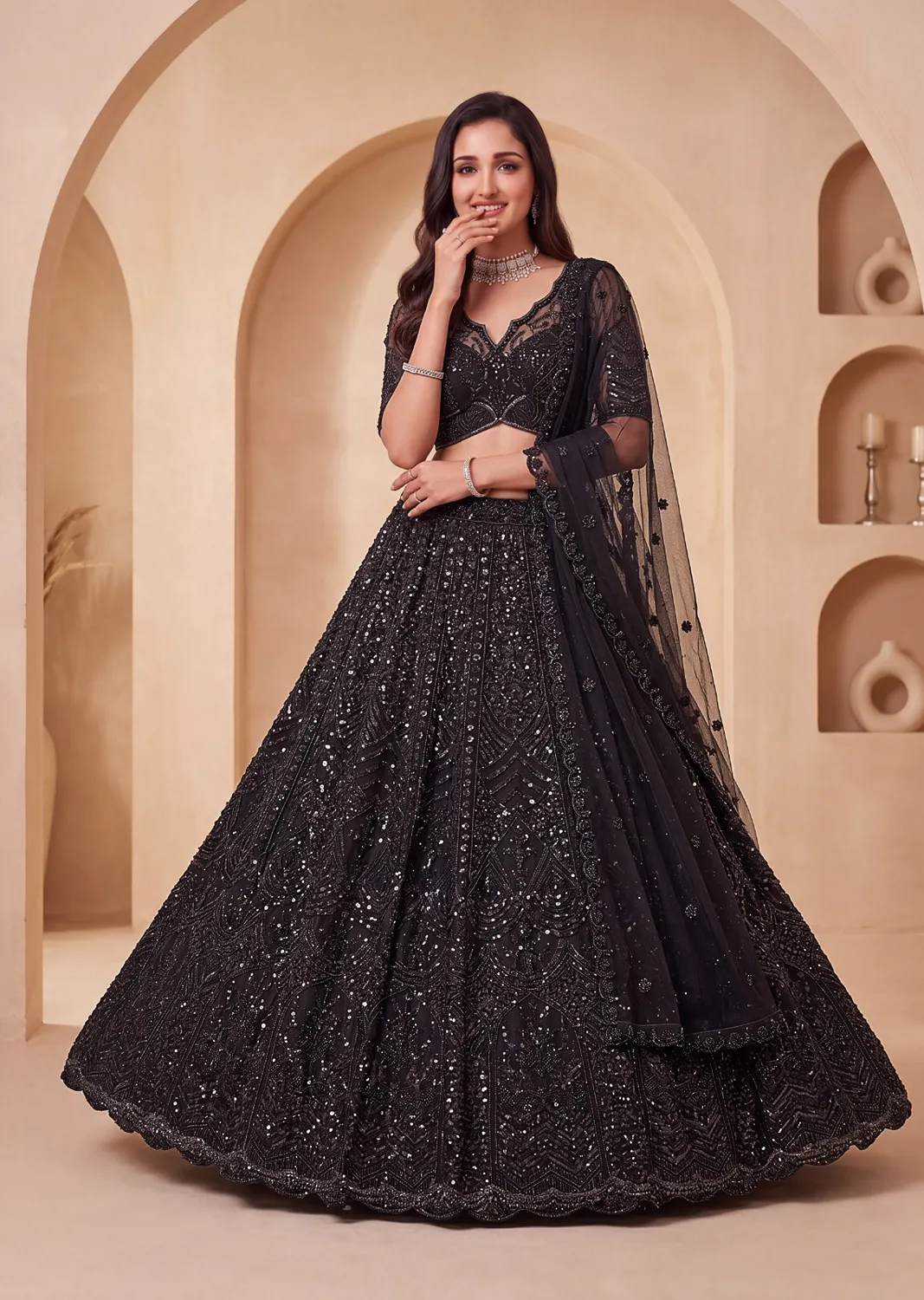 Anjani Art VIDA 3049 Designer Motif Handwork Zari Embroidered Lehenga Choli — Wholesale Lehenga, Anjani Art wholesale from Surat — Photo 4