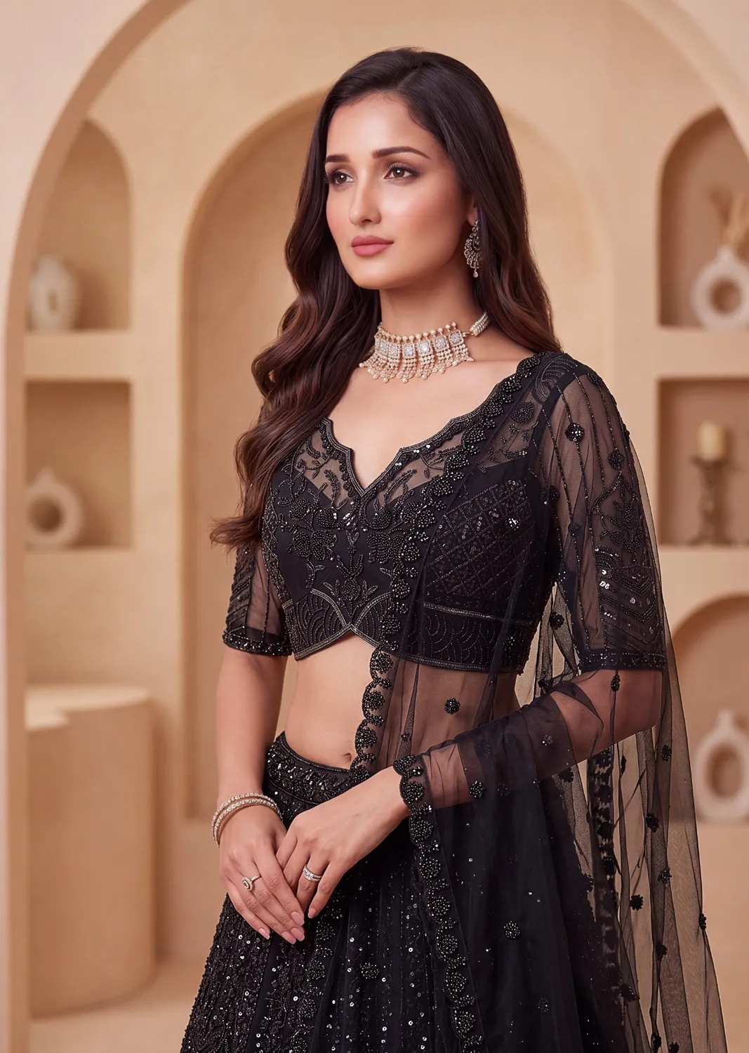 Anjani Art VIDA 3049 Designer Motif Handwork Zari Embroidered Lehenga Choli — Wholesale Lehenga, Anjani Art wholesale from Surat — Photo 5