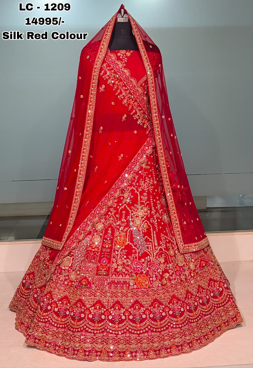Bridal Lehenga Hits Premium Pure Raw Silk Wedding Collection — Wholesale Lehenga, Vardan Ethnic wholesale from Surat — view 6