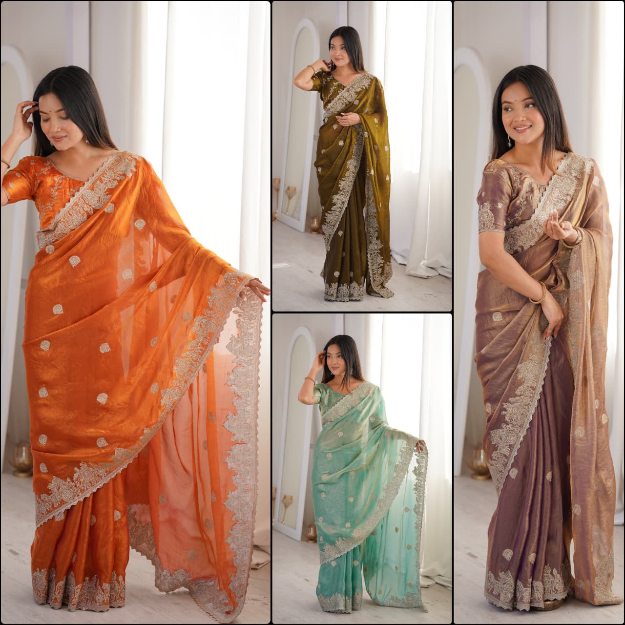 LW-8002 Fendy Crush Zari Embroidered Designer Saree Collection — Wholesale Sarees, Vardan Ethnic wholesale from Surat — view 11
