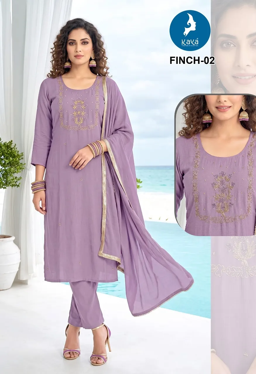 3 Piece Straight Cut Suit Set Coral Silk Top & Dupatta with Roman Silk Bottom