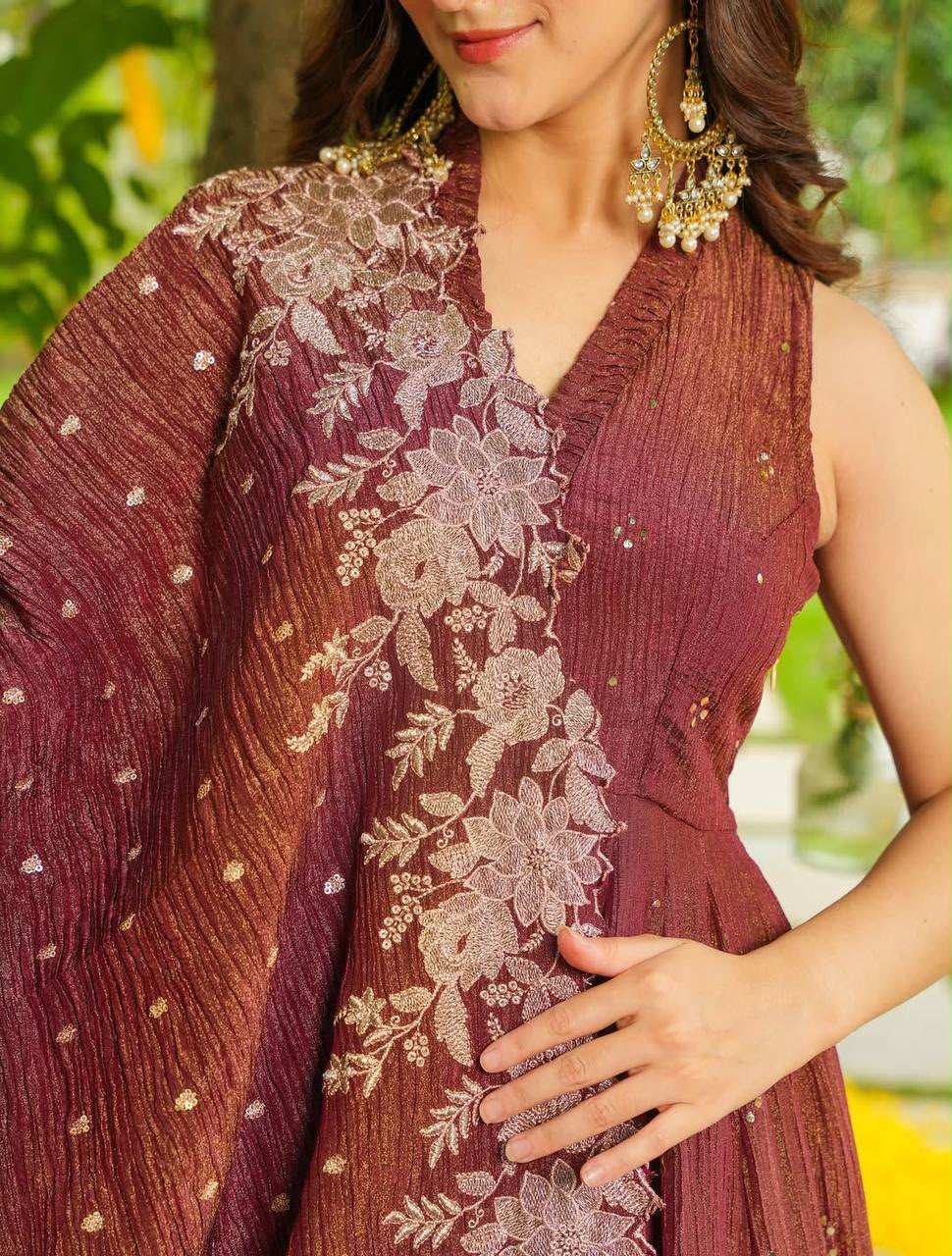 LG LEEMBOGEE LG-2046 Designer Crunchy Sharara Suit Set with Dupatta Set — Wholesale Kurtis, Vardan Ethnic wholesale from Surat — view 3