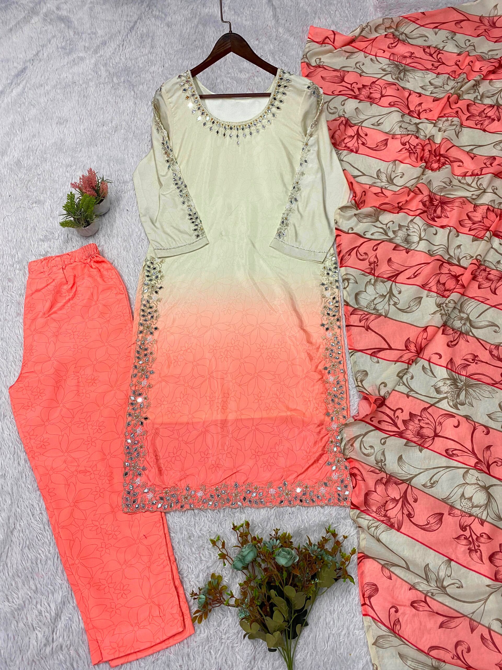 LG LEEMBOGEE LG-2125 Designer Printed Crape Silk Suit Set with Dupatta Set — Wholesale Kurtis, Vardan Ethnic wholesale from Surat — view 3