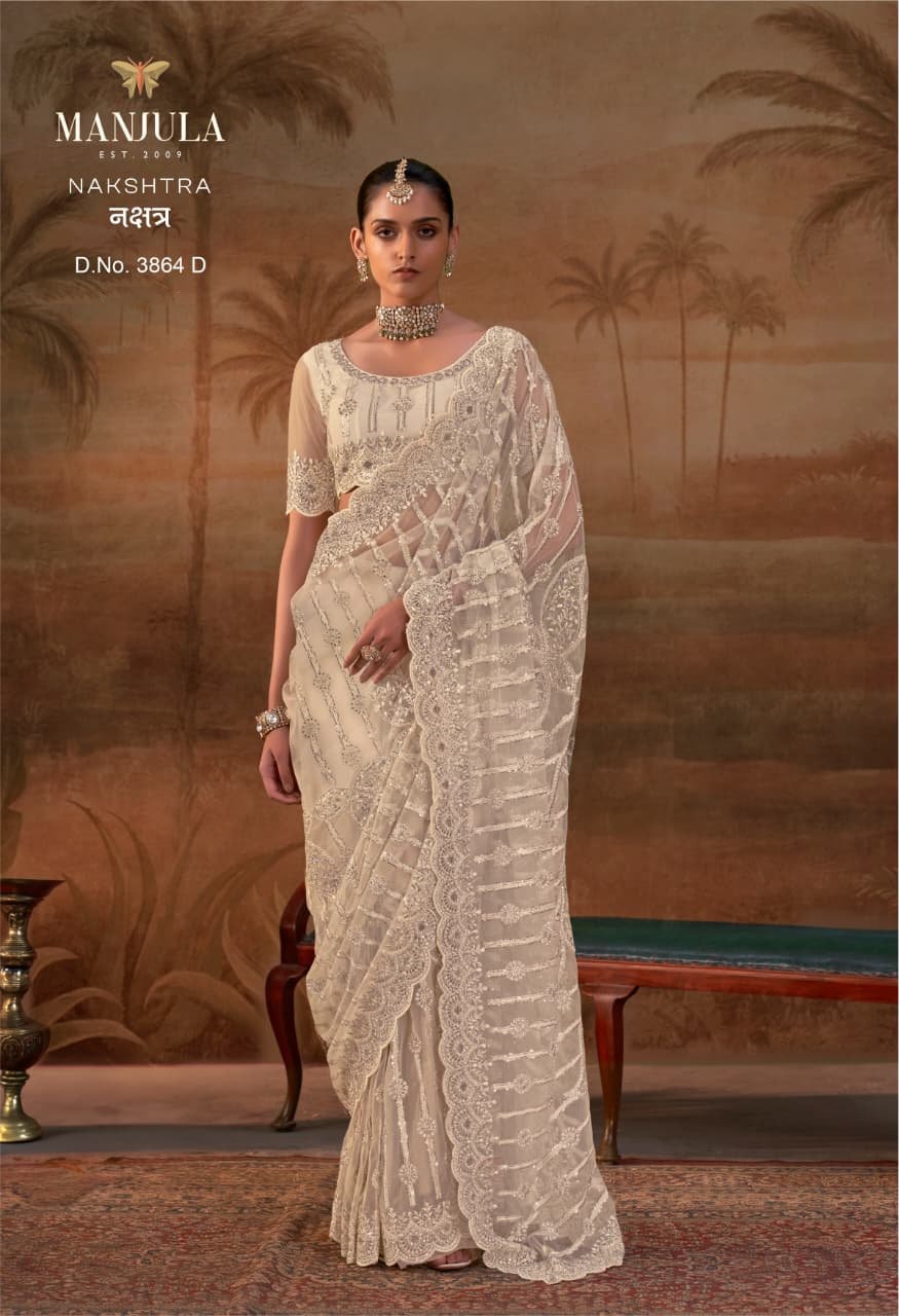 Manjula Nakshtra Premium Net Designer Saree Collection