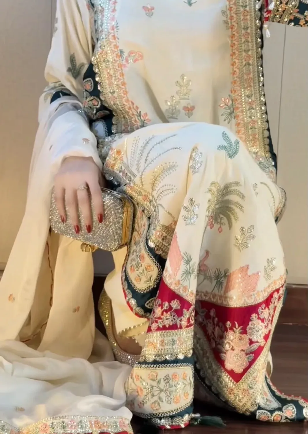 Nivara Star Silk Sequence Embroidered Suit Set With Applique Work &amp; Rangoli Dupatta Set — Wholesale Readymade Suit, Vardan Ethnic wholesale from Surat — view 2