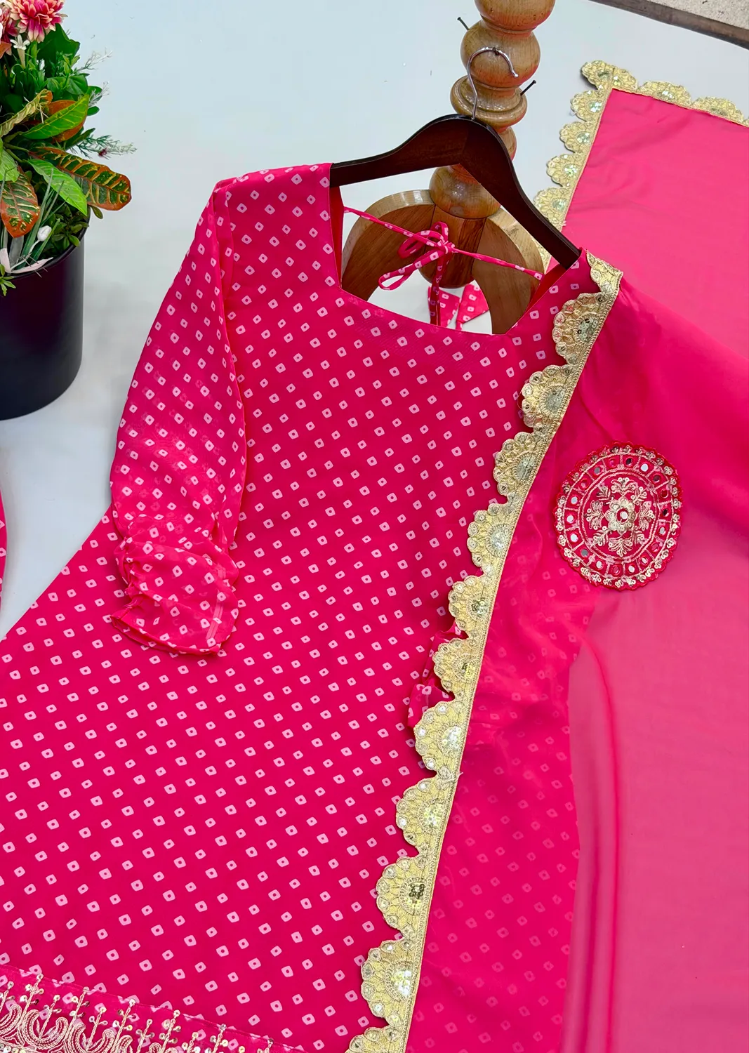 Nivara Heavy Faux Georgette Embroidered Digital Print Sharara Suit With Hand Work & Dupatta Set — Wholesale Readymade Suit, Vardan Ethnic wholesale from Surat — Photo 5