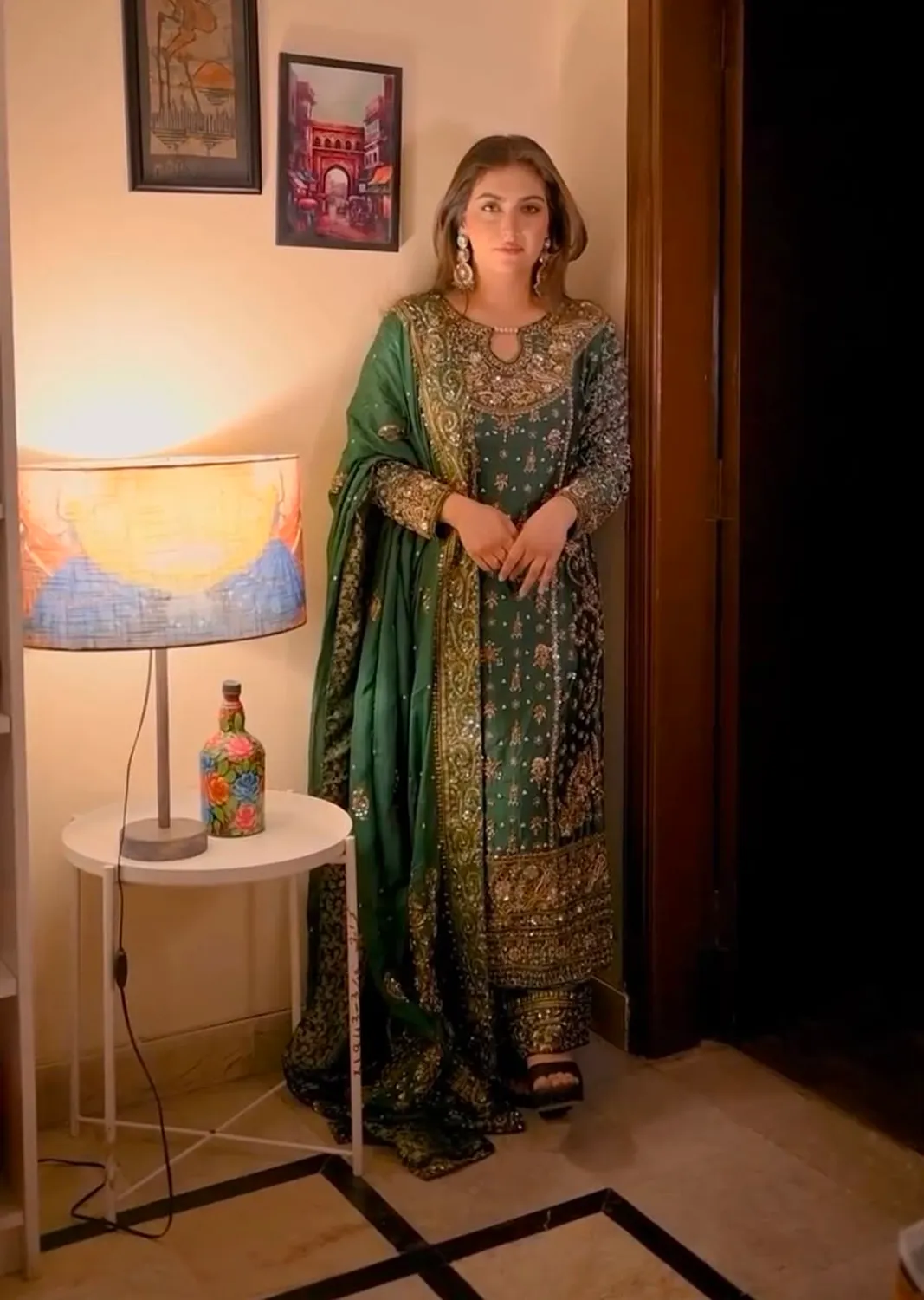 Nivara Heavy Georgette Paper Mirror Embroidered Gown With Pant & Dupatta Set — Wholesale Kurtis, Vardan Ethnic wholesale from Surat — Photo 5