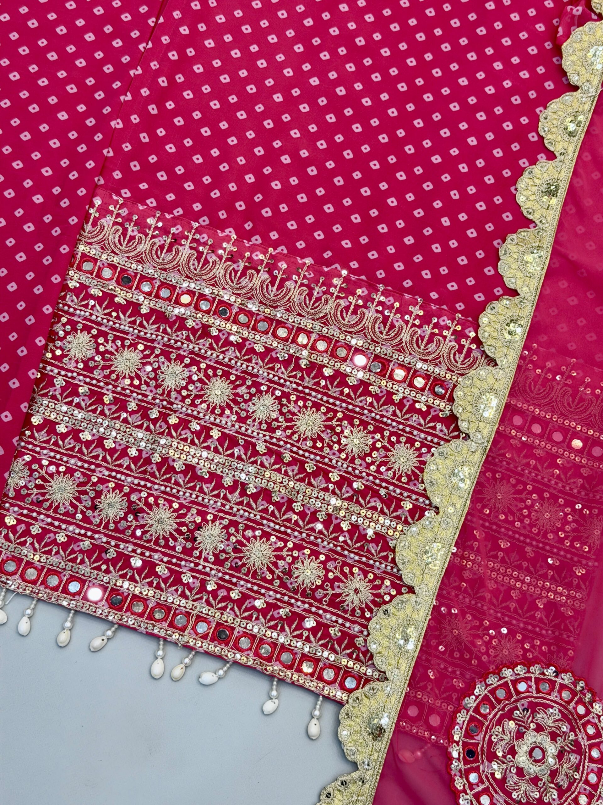 Nivara Designer Heavy Faux Georgette Embroidered Digital Print Sharara Suit With Handwork  Dupatta Set — Wholesale Kurtis, Vardan Ethnic wholesale from Surat — view 7