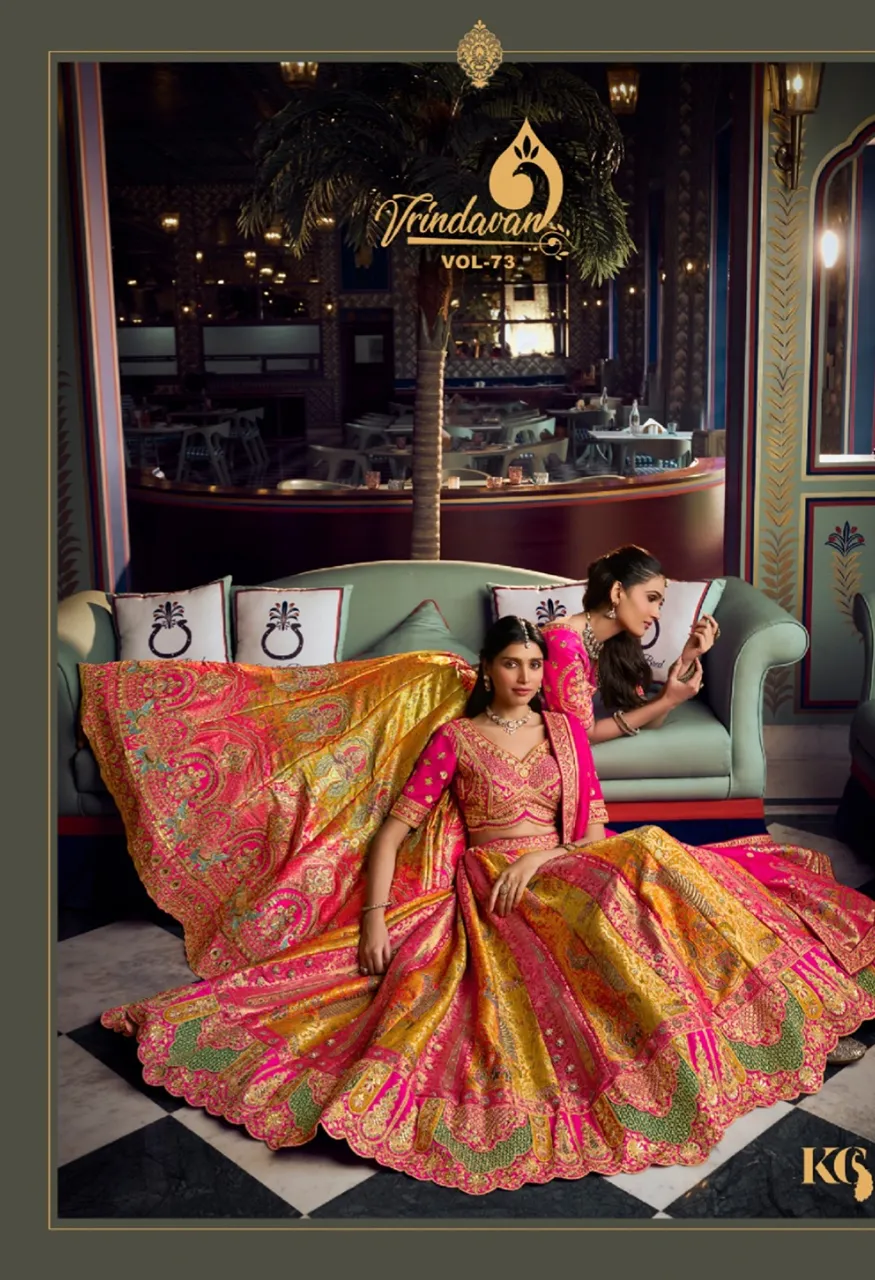 Royal Vrindavan Vol 73 Banarasi Premium Silk Wedding Lehenga Choli Collection — Wholesale Lehenga, Royal Virndavan wholesale from Surat — view 21