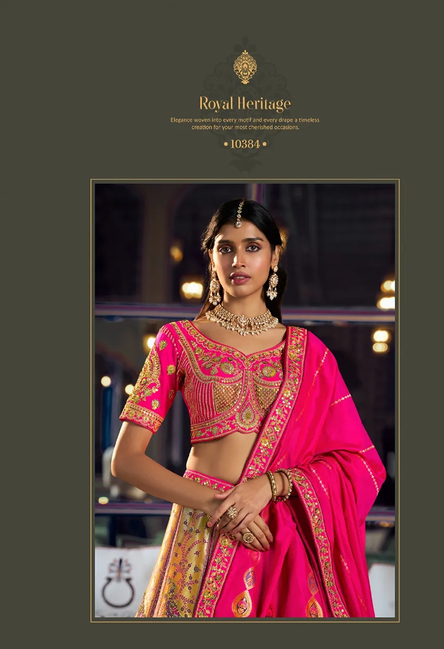 Royal Vrindavan Vol 73 Banarasi Premium Silk Wedding Lehenga Choli Collection — Wholesale Lehenga, Royal Virndavan wholesale from Surat - Gallery Image 12