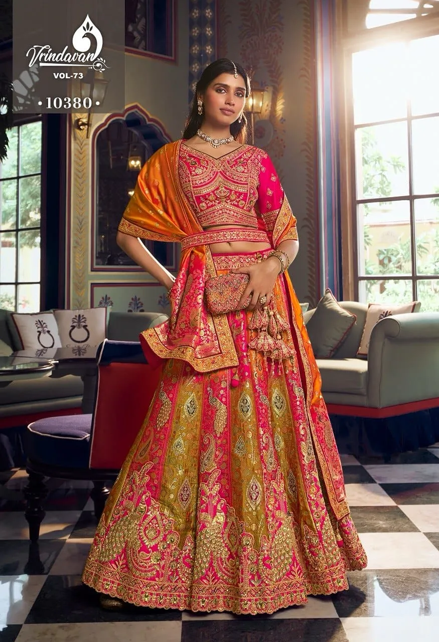 Royal Vrindavan Vol 73 Banarasi Premium Silk Wedding Lehenga Choli Collection — Wholesale Lehenga, Royal Virndavan wholesale from Surat - Gallery Image 2