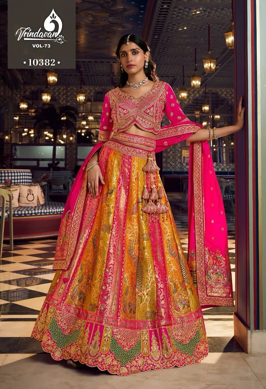 Royal Vrindavan Vol 73 Banarasi Premium Silk Wedding Lehenga Choli Collection — Wholesale Lehenga, Royal Virndavan wholesale from Surat - Gallery Image 7
