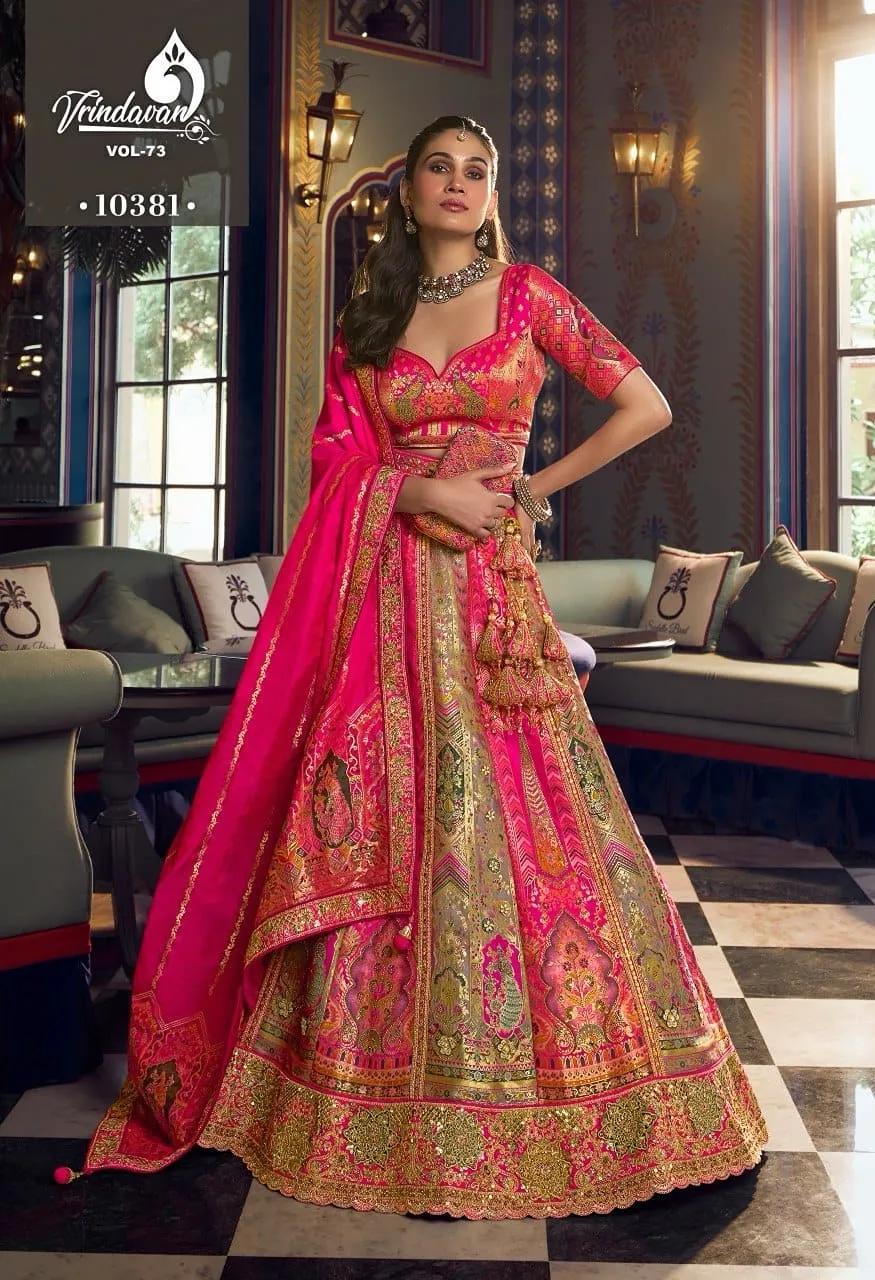 Royal Vrindavan Vol 73 Banarasi Premium Silk Wedding Lehenga Choli Collection — Wholesale Lehenga, Royal Virndavan wholesale from Surat - Gallery Image 10