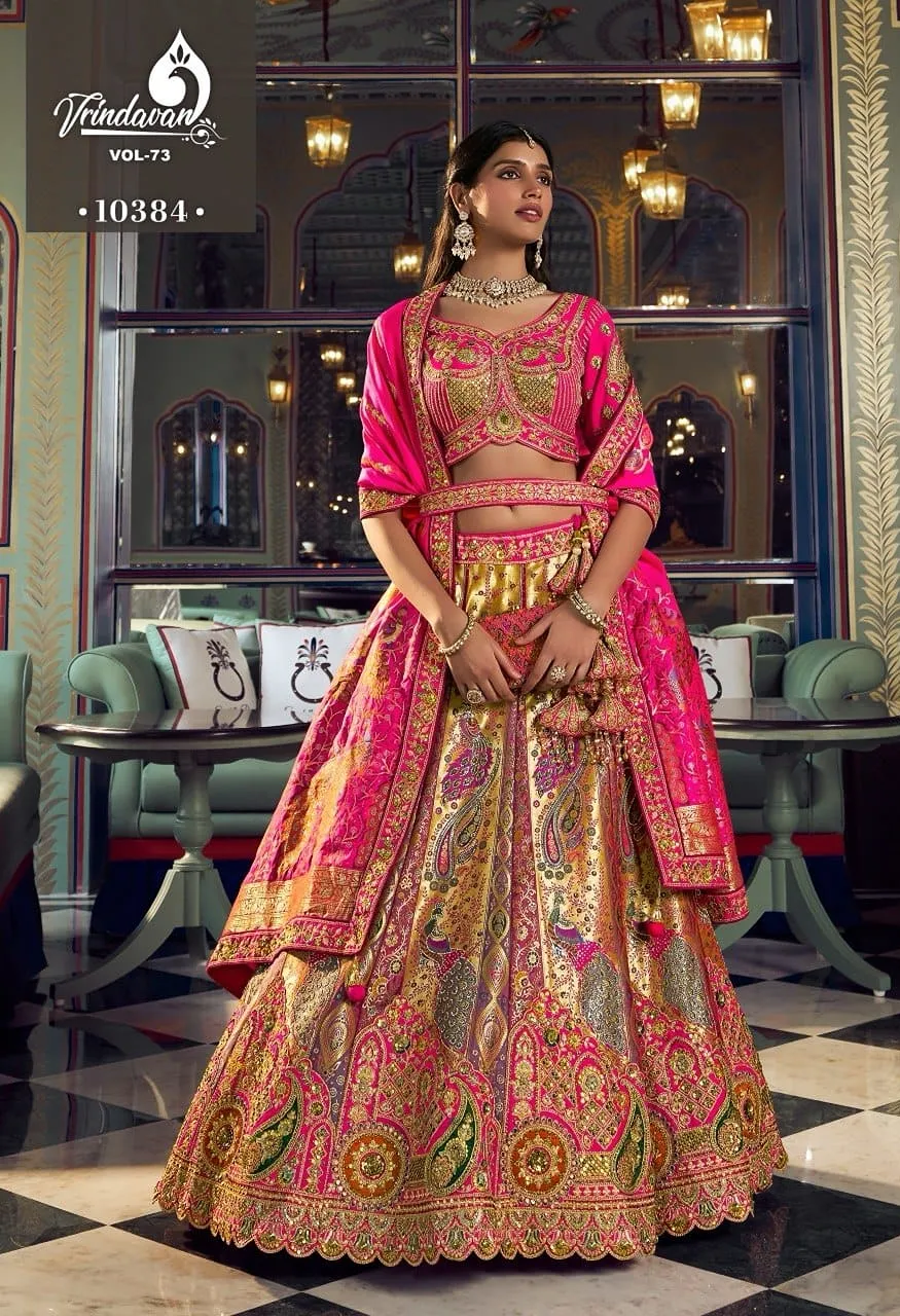 Royal Vrindavan Vol 73 Banarasi Premium Silk Wedding Lehenga Choli Collection — Wholesale Lehenga, Royal Virndavan wholesale from Surat - Gallery Image 9