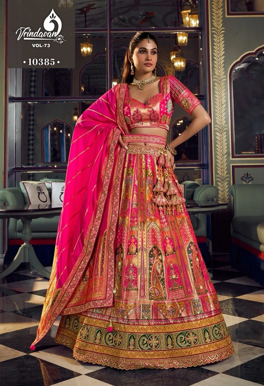 Royal Vrindavan Vol 73 Banarasi Premium Silk Wedding Lehenga Choli Collection — Wholesale Lehenga, Royal Virndavan wholesale from Surat - Gallery Image 6