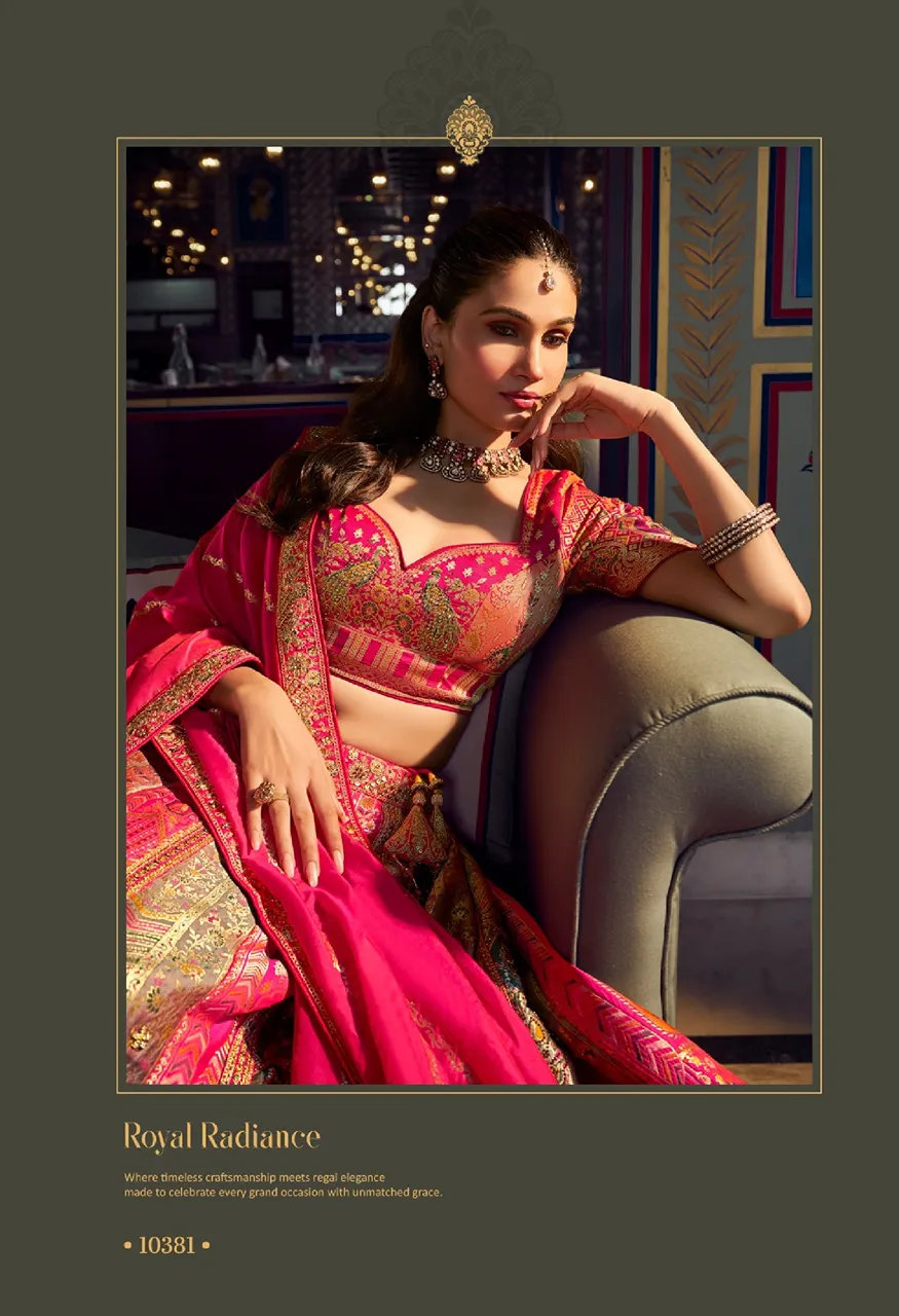Royal Vrindavan Vol 73 Banarasi Premium Silk Wedding Lehenga Choli Collection — Wholesale Lehenga, Royal Virndavan wholesale from Surat - Gallery Image 16