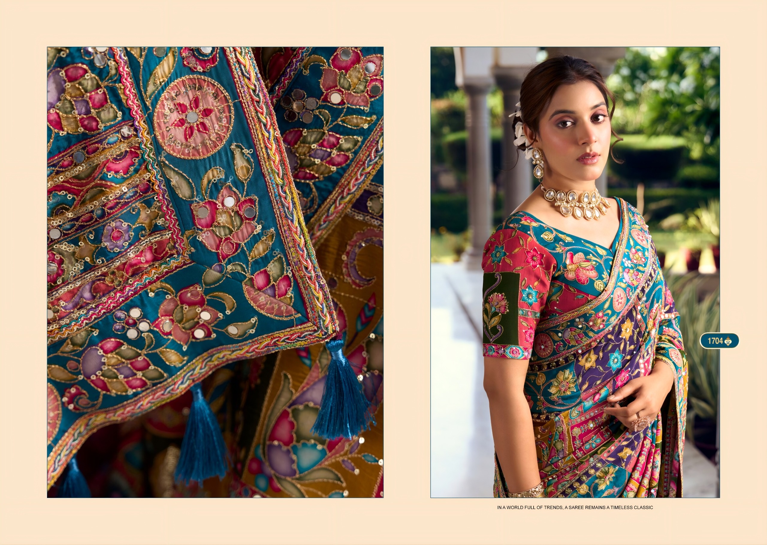 SL Rang Dhara Vol-1 Designer Saree with Readymade Blouse  Wholesale Designer Sarees — Saree, Vardan Ethnic wholesale from Surat — view 9
