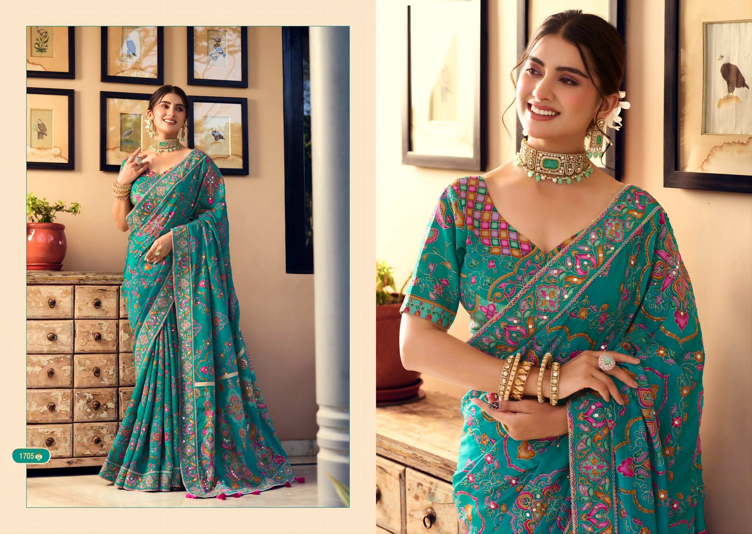 SL Rang Dhara Vol-1 Designer Saree with Readymade Blouse  Wholesale Designer Sarees — Saree, Vardan Ethnic wholesale from Surat — view 10
