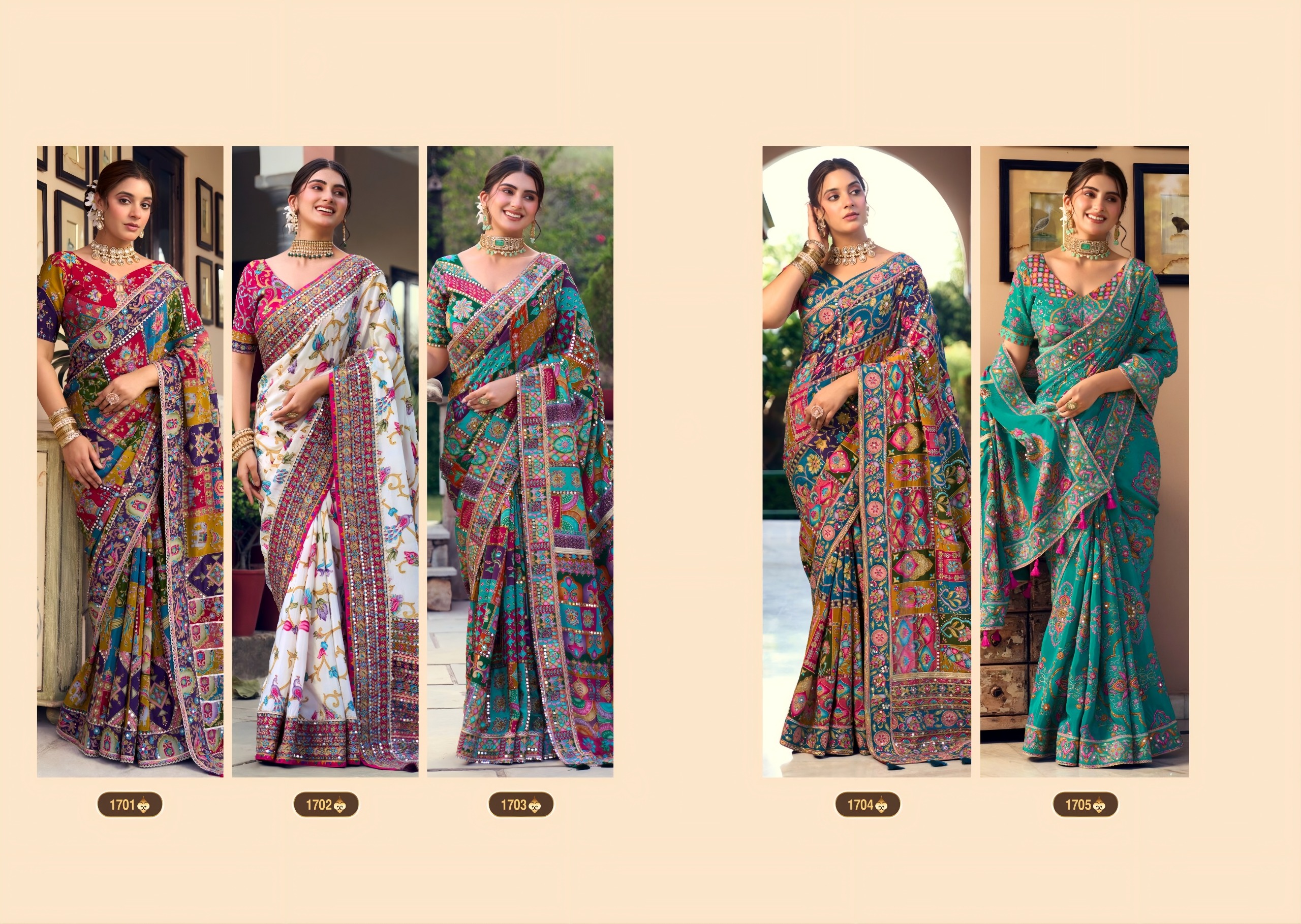 SL Rang Dhara Vol-1 Designer Saree with Readymade Blouse  Wholesale Designer Sarees — Saree, Vardan Ethnic wholesale from Surat — view 14