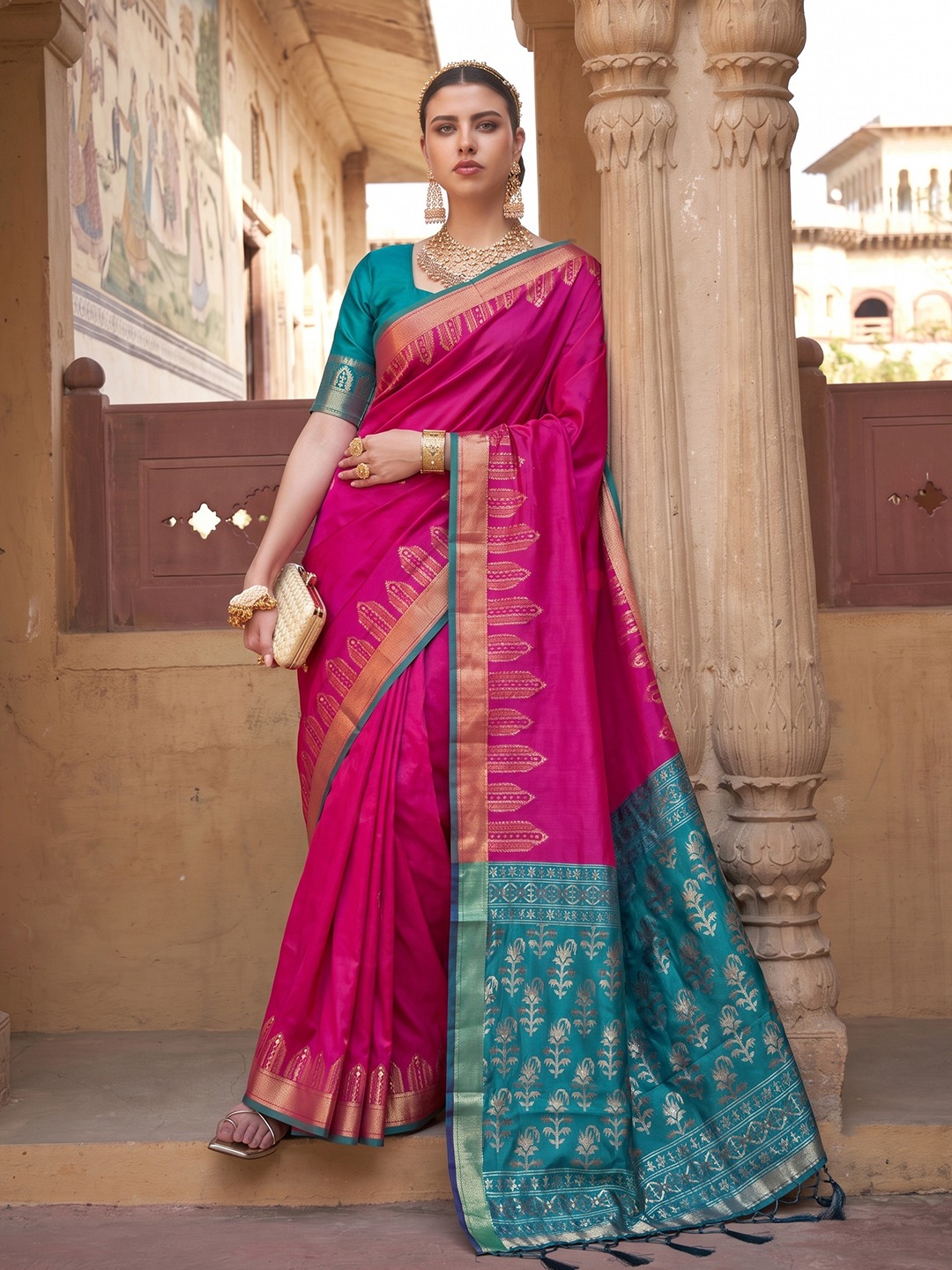 Astita Dola Silk Traditional Zari Woven Silk Saree with Silk Blouse