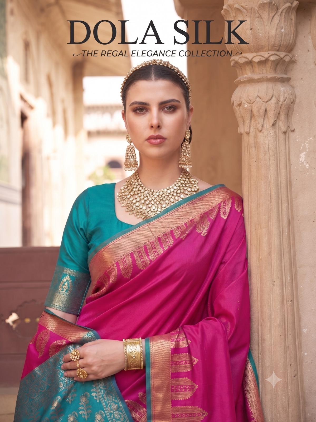Astita Dola Silk Traditional Zari Woven Silk Saree with Silk Blouse — Saree, Vardan Ethnic wholesale from Surat — view 4