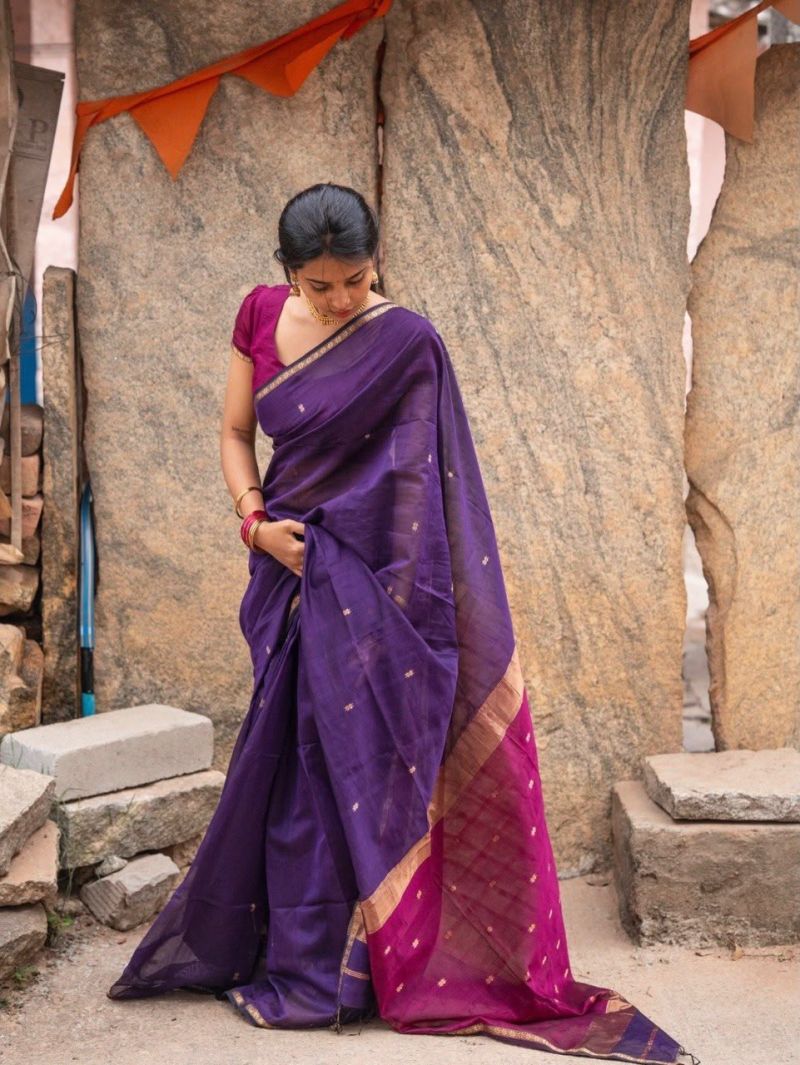 Aab Chhaya Vol 1 Cotton Silk Weaving Fancy Saree — Organza Saree wholesale from Surat — Photo 2