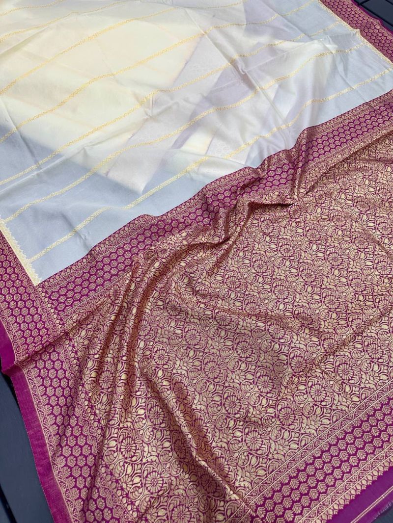 Aab Krishna Soft Silk Jacquard Pattern Work Saree — Wholesale Sarees, Vardan Ethnic wholesale from Surat — view 3