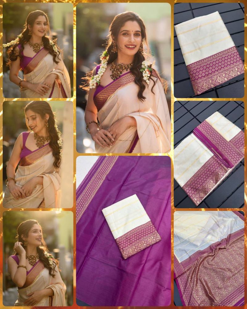 Aab Krishna Soft Silk Jacquard Pattern Work Saree — Wholesale Sarees, Vardan Ethnic wholesale from Surat — view 4