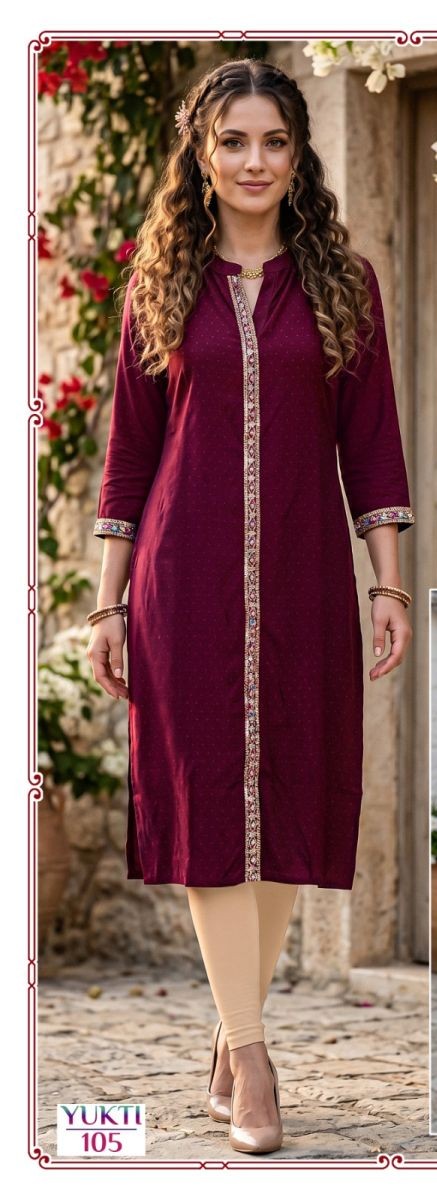 Aanchi Yukti Rangila Silk Embroidered Fancy Kurti Catalog