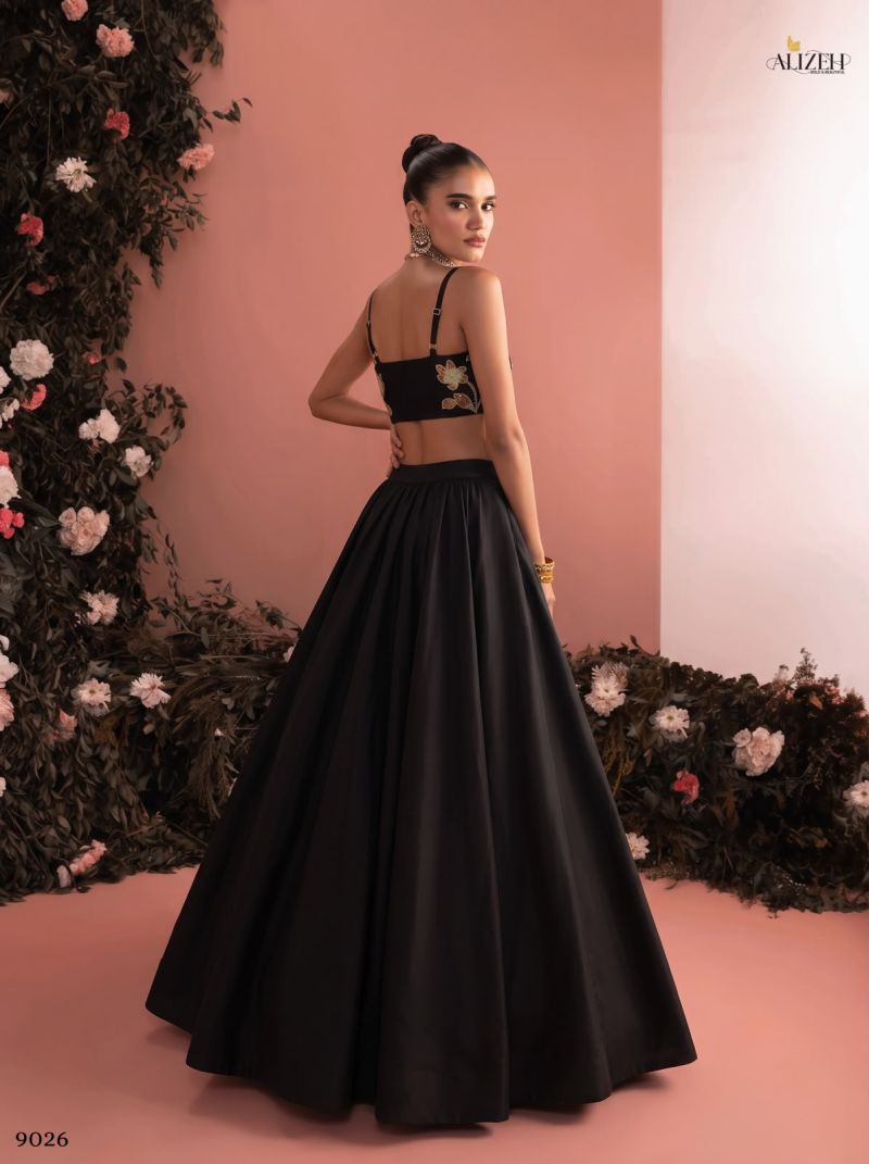 Alizeh 9025 And 9026 Roman Silk Stylish Wear Lehenga Choli Catalog — Wholesale Lehenga, Alizeh wholesale from Surat — view 4